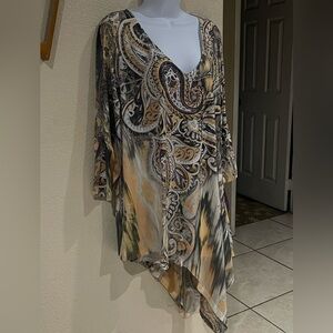 ONE WORLD Multicolor Paisley Tunic Top